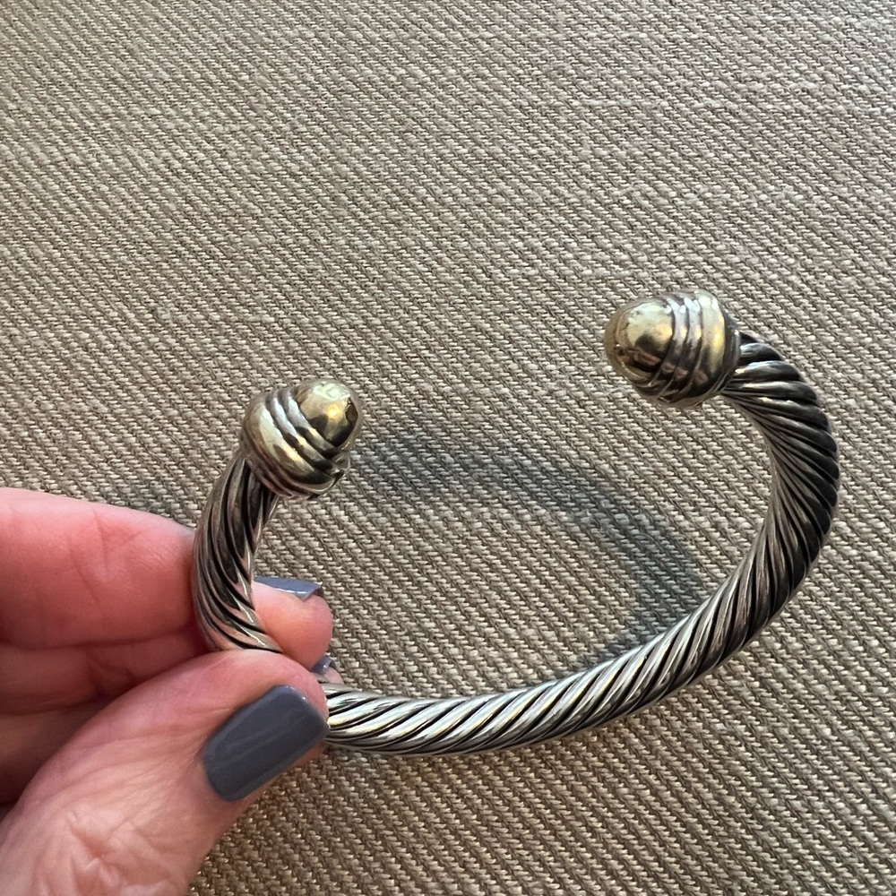 David Yurman 7mm Classic Cable Bracelet with 14K Gold Domes